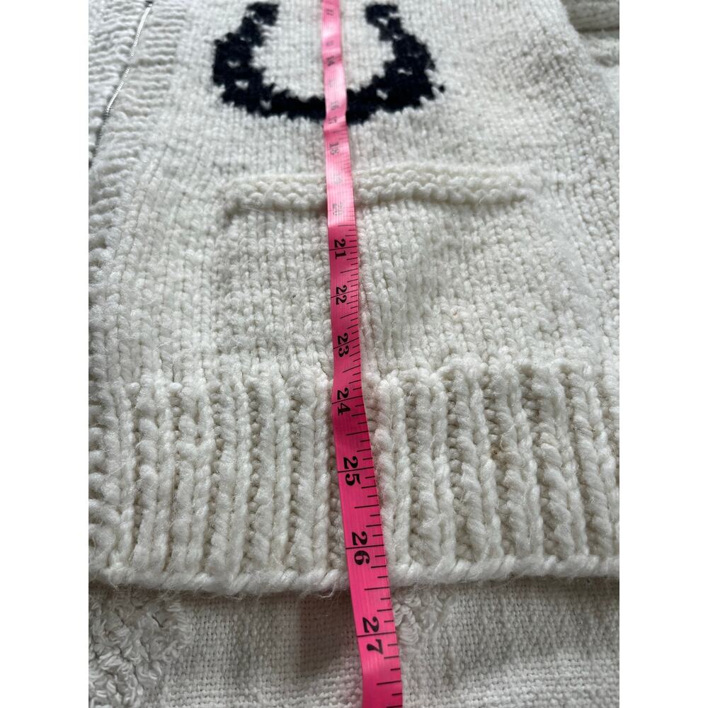 Vintage 60s 70s Cowichan Equestrian Cardigan Horse Sweater Western Rancher - Picture 5 of 7